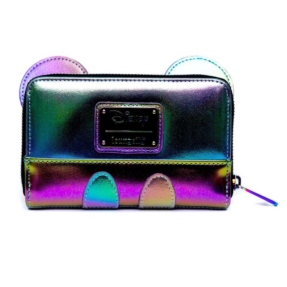 LOUNGEFLY OIL SLICK Mickey Backpack AND Wallet set IN HAND - NWT! - Picture 7 of 8